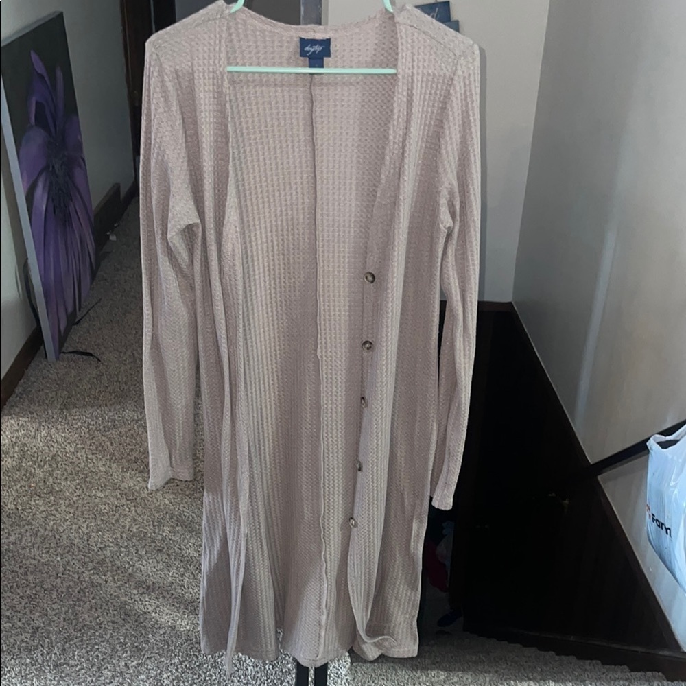 Daytrip Taupe Button-Down Cardigan